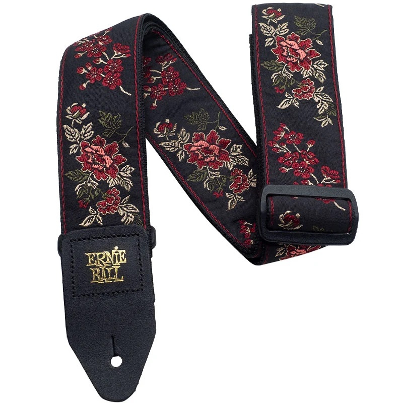 Ernie Ball 4142 axelband i red rose jacquard
