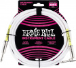 Ernie Ball 6049 Instrumentkabel - 3m Ernie Ball 6049 3 meter lång vit gitarrkabel