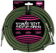 Ernie Ball 6077 Instrumentkabel - 3m Ernie Ball 6077 3 meters instrumentkabel i grön-svart färg