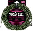 Ernie Ball 6082 Instrumentkabel - 5.5m Ernie Ball 6082 5.5 meter lång instrument i snygg grön-svart tyghölje