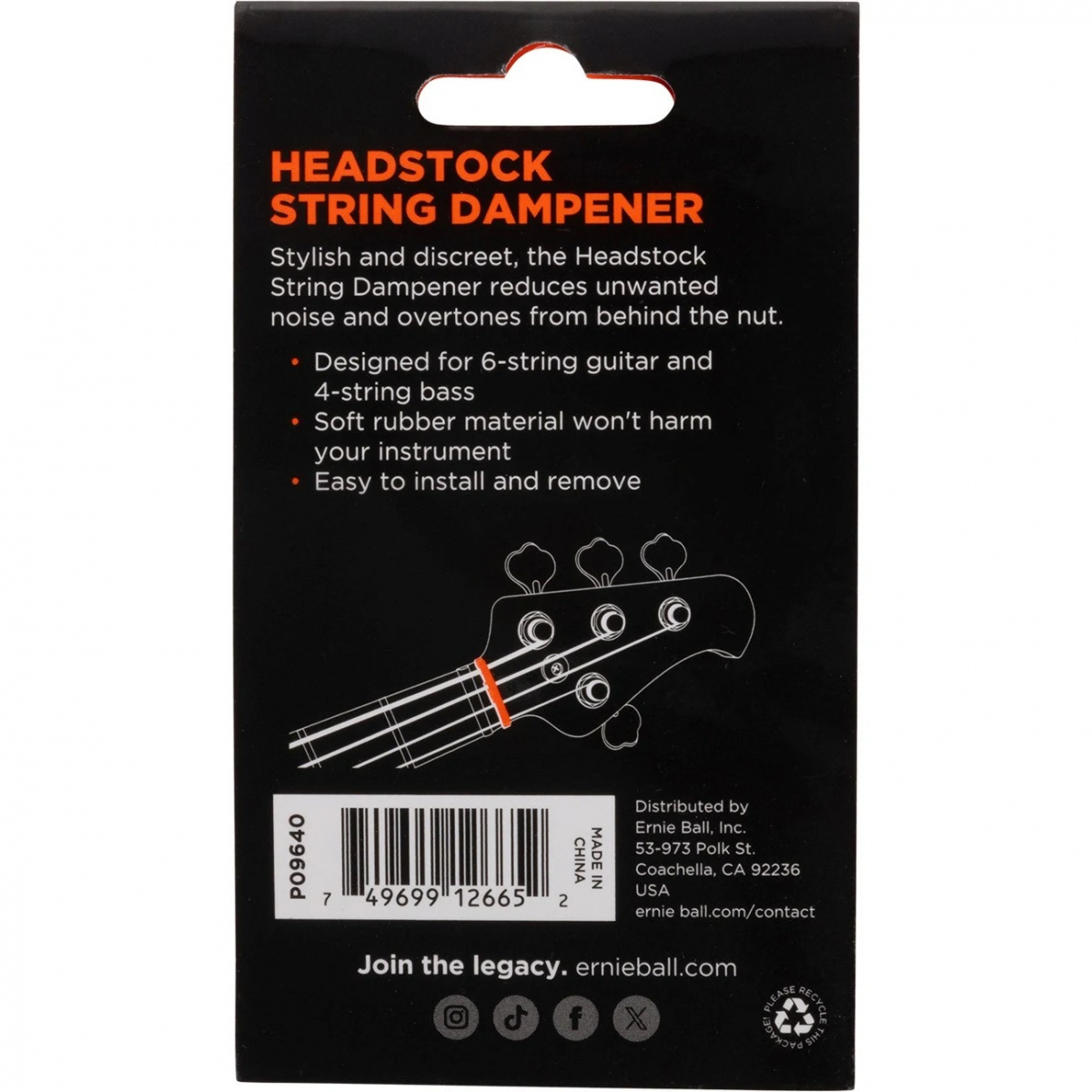 Ernie Ball 9640 Str�ngd�mpare f�r headstock