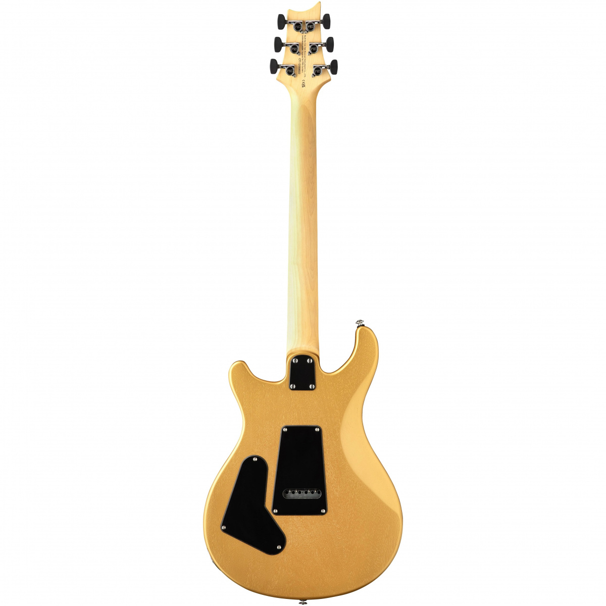 Baksidan av en PRS SE CE 24 Metallic Gold – elgitarr med mahognykropp och satinfinish