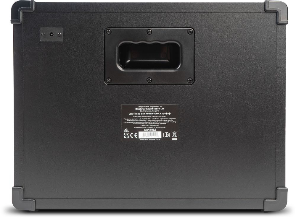 Baksidan av en Blackstar ID:Core 40 V4 gitarrf�rst�rkare