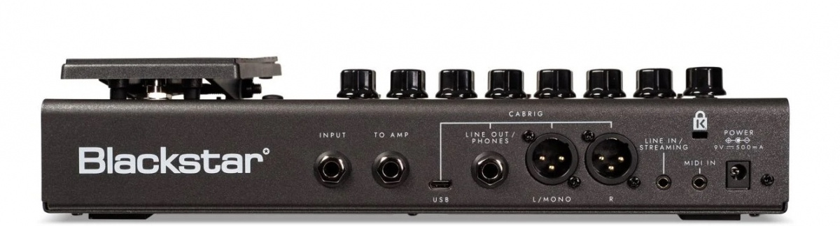 Baksidan av Blackstar ID:X Floor Two multieffekt med expressionpedal