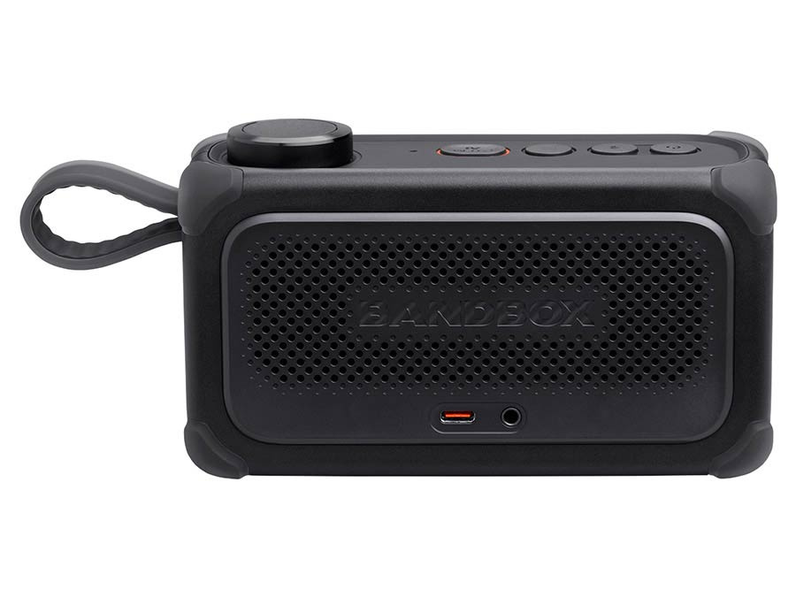 Baksidan av en JBL BandBox Solo kompakt f�rst�rkare f�r musiker
