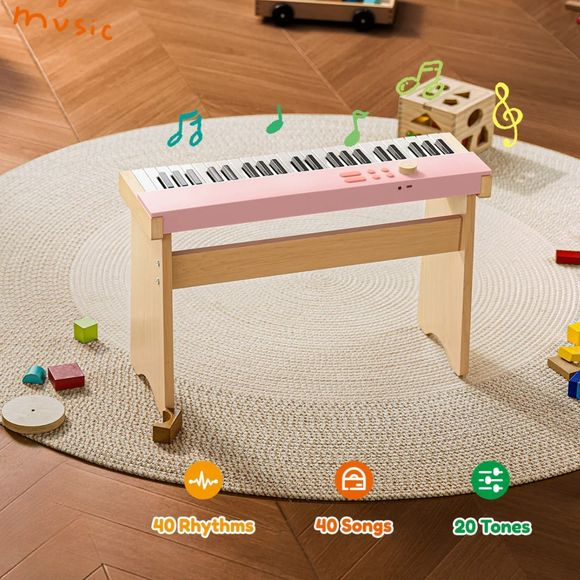 Donner KIDO V-20 Piano f�r barn - light pink