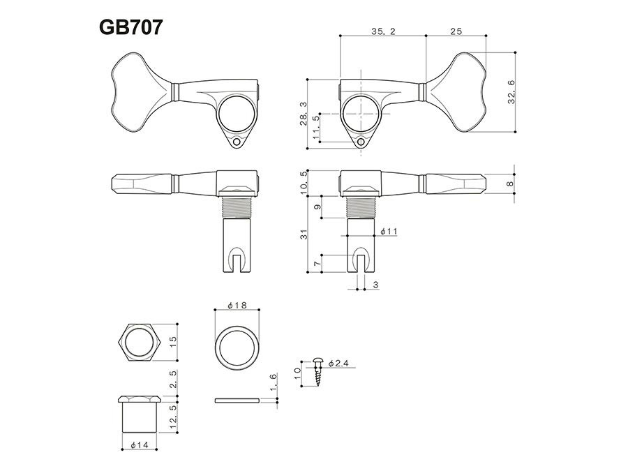 Gotoh GB707 Basmekanik 4-inline - svart