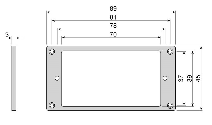 Boston Humbucker Frame Flat  - Black