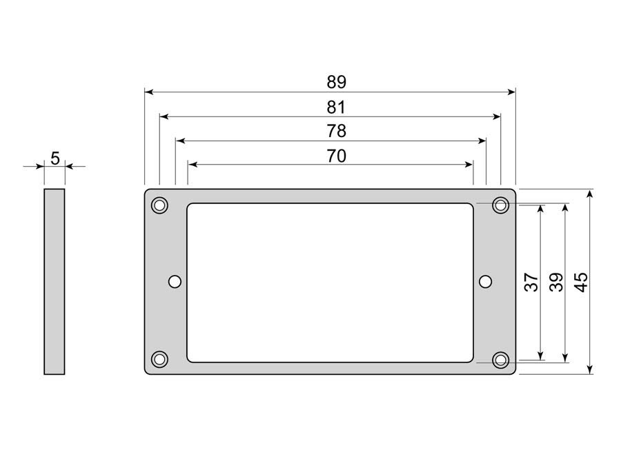 Boston Humbucker Frame Flat - Black