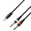 Adam Hall Y-kabel 3.5mm-Tele - 3m Adam Hall Y-kabel 3.5mm-Tele - 3m