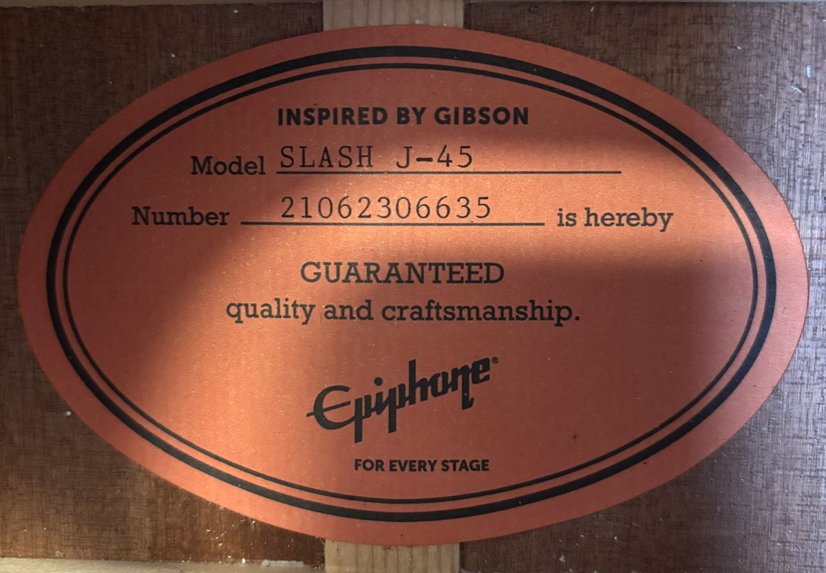 Epiphone J-45 Slash - begagnad