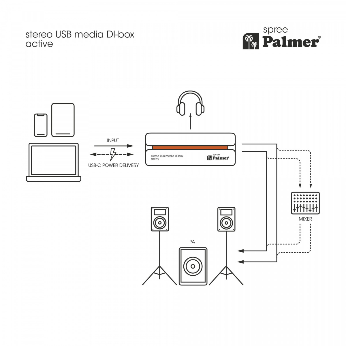 Palmer River Spree USB-C DI-box