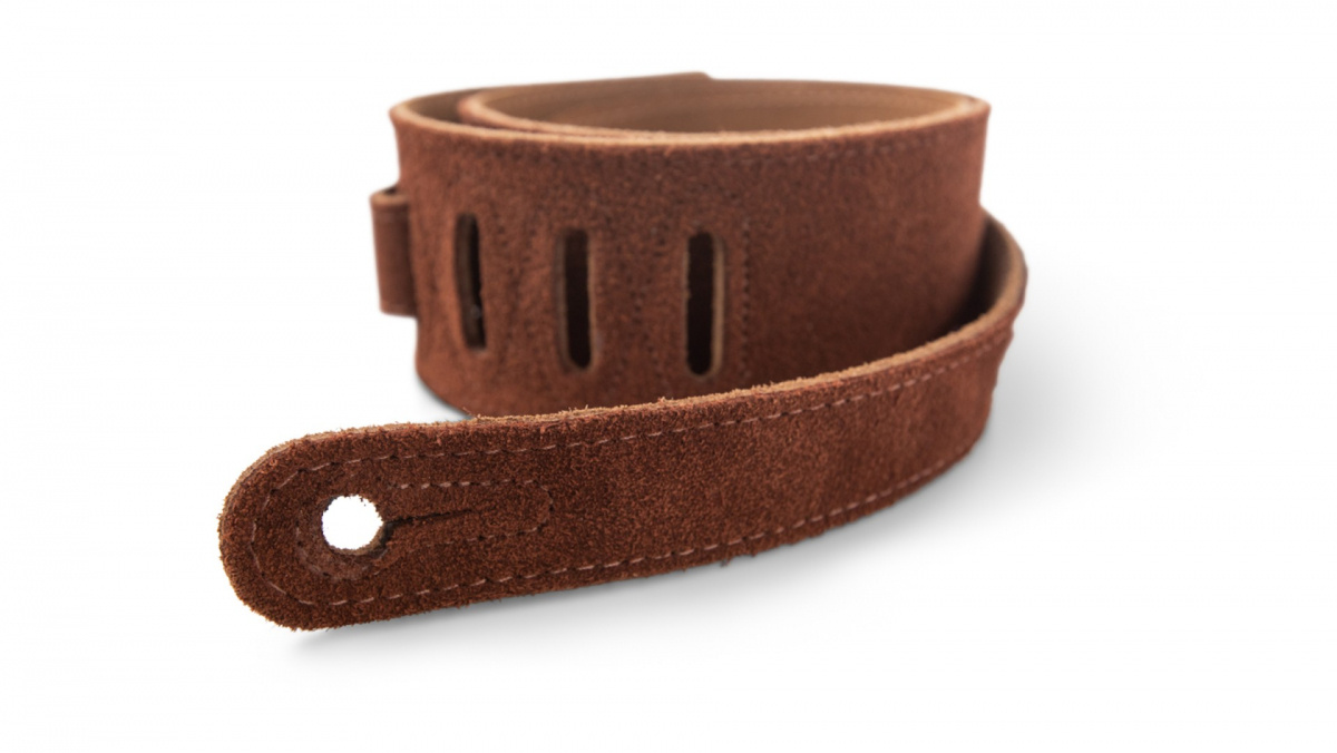 Taylor Embroidered Suede Strap - Chocolate Brown