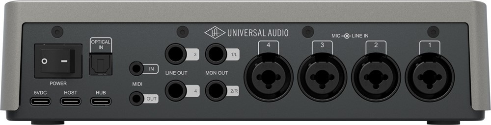 Universal Audio Volt 4P Max med dubbla monitorutgångar och MIDI