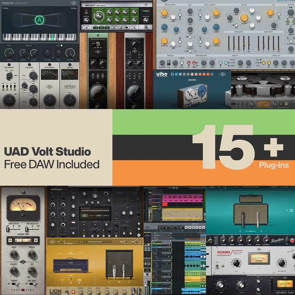 Medföljande mjukvara till ett Universal Audio Volt 4P Max ljudinterface