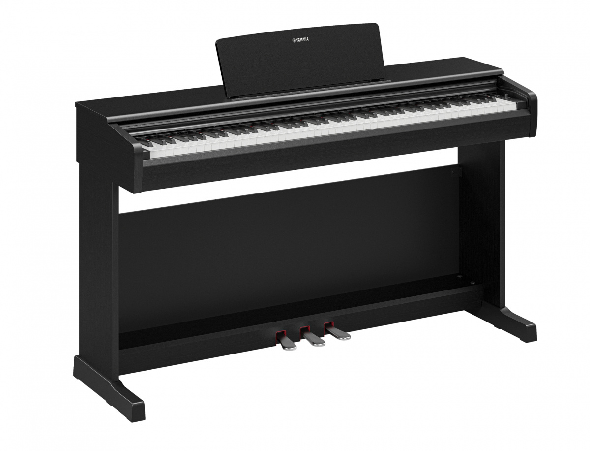 Svart Yamaha YDP-146 digitalpiano med 88 v�gda tangenter
