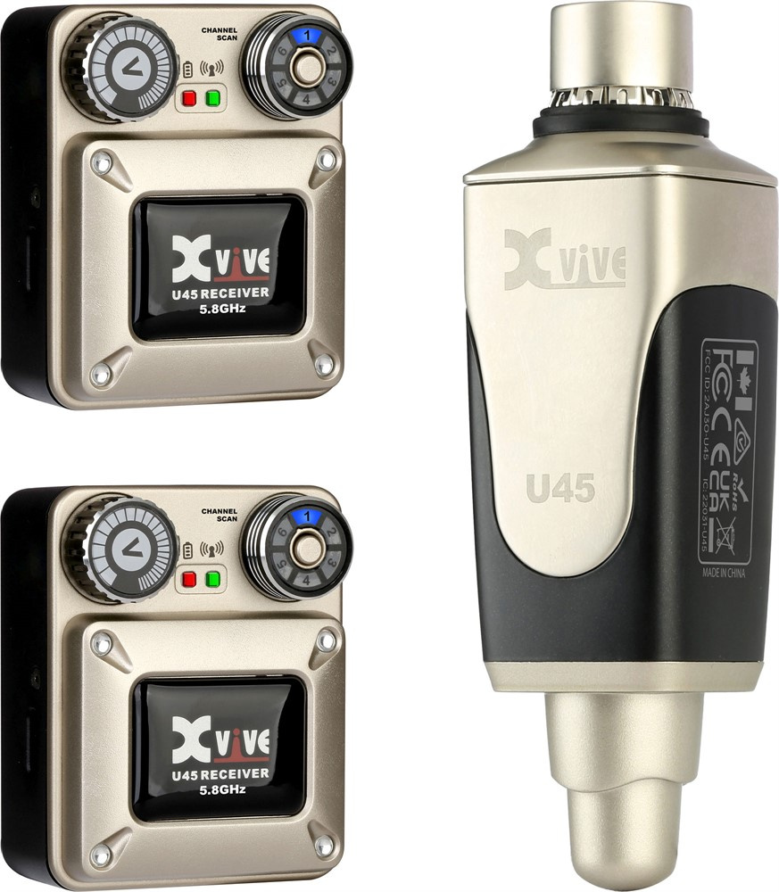 Xvive U45R2 paket med tr�dl�s in-ear monitoring f�r tv� personer