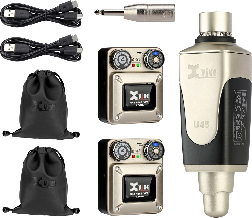 Xvive U45R2 paket med tr�dl�s in-ear monitoring f�r tv� personer